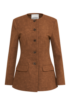Belle Faux Suede Blazer - Camel