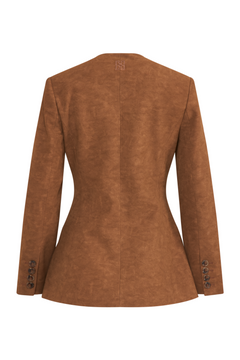 Belle Faux Suede Blazer - Camel