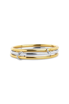 Rory 3pcs Stacked Bangle Bracelet - Silver/Gold