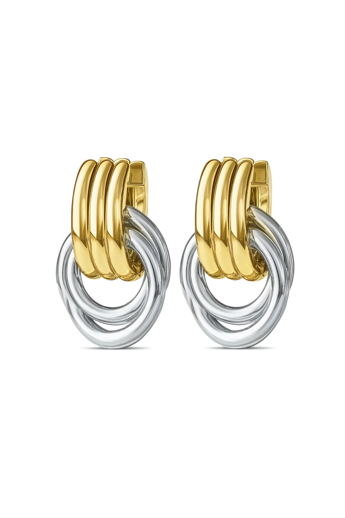 Nea Duo Hoop Earrings - Silver/Gold