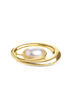 Morgana Pearl Brooch - Gold