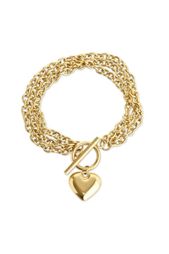 Emilia Heart Chain Bracelet - Gold