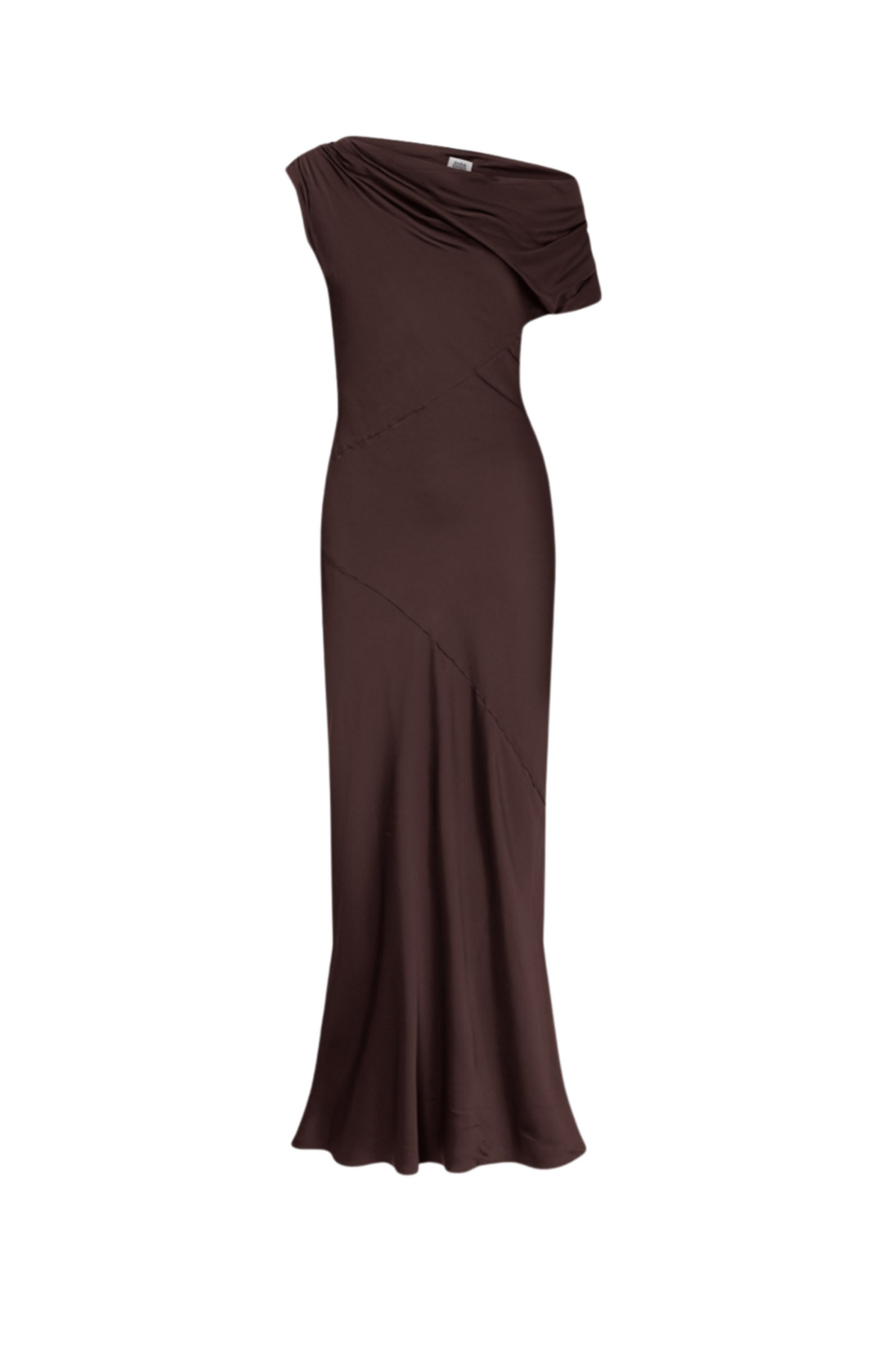 Vanessa Satin Dress - Mocha Brown