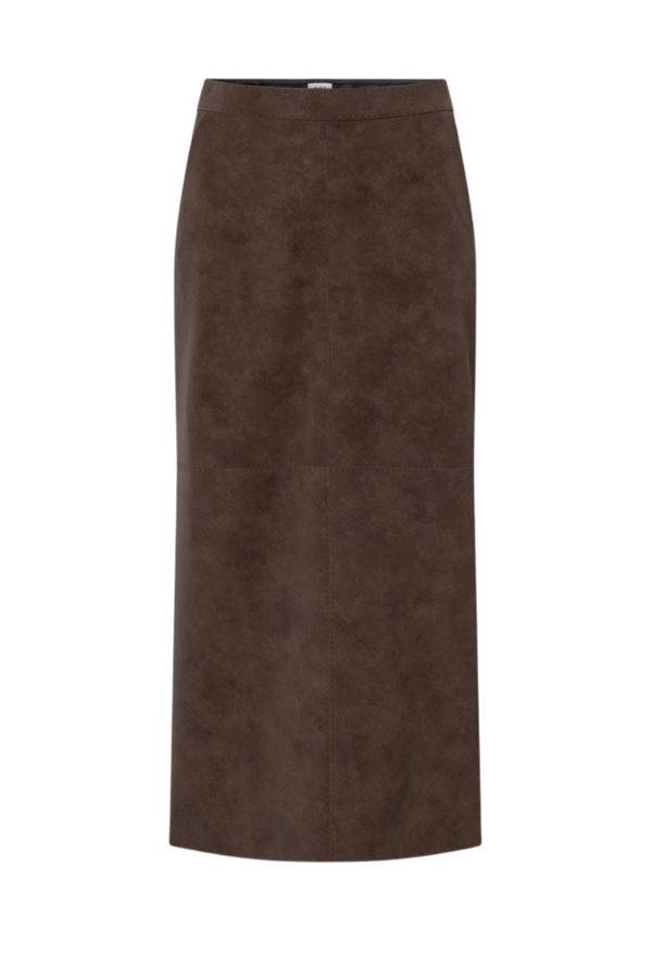 Yara Faux Suede Skirt - Mocha Brown