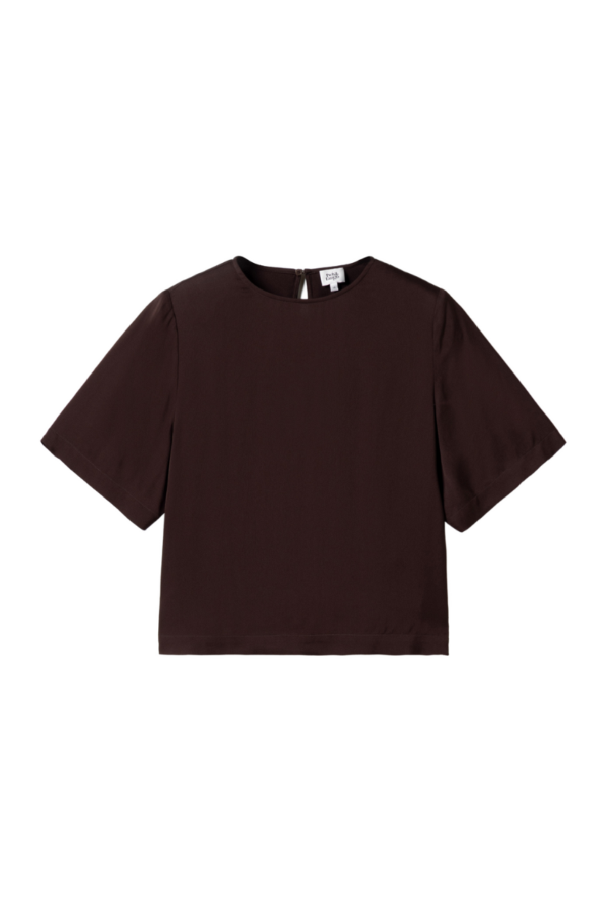 Leonie Satin Tee - Mocha Brown