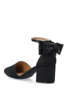 Biadevived Pump Back Bow Satin - Black