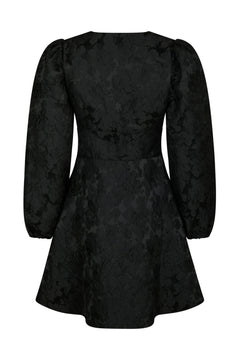 Milly Flower Brocade Dress - Black