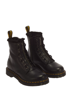 1460 Serena Zip Milled Nappa Leather Zip Boots - Black