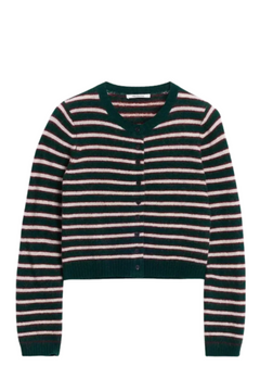 Mia Stripe Cardigan - Green Stripe
