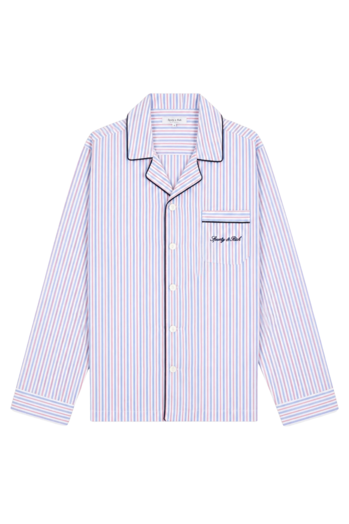 Signature Logo Pyjama Shirt - Blue White Red Striped