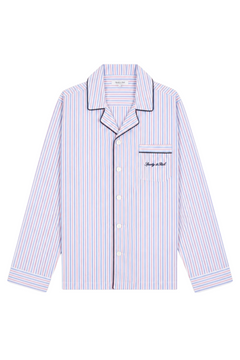 Signature Logo Pyjama Shirt - Blue White Red Striped