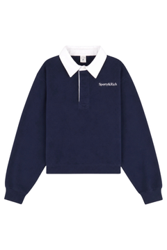 Serif Logo Embroidered Polo - Dark Navy/white