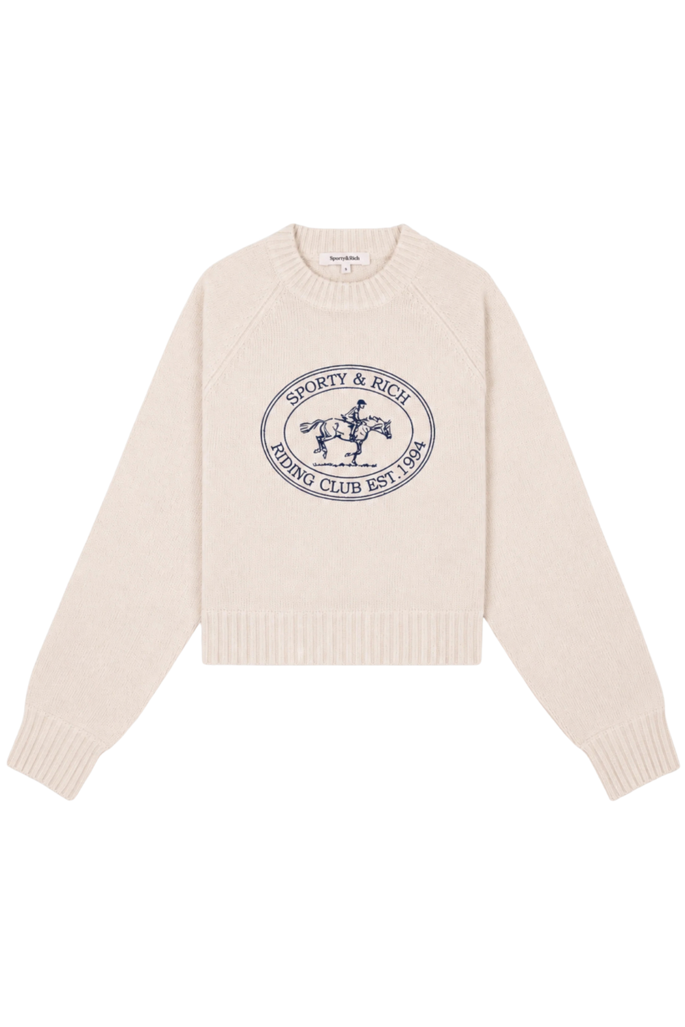 Riding Club Knitted Boxy Sweater - Ecru