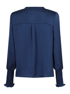 Landa Solid Blouse - Dusty Blue