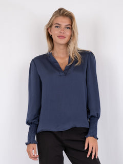 Landa Solid Blouse - Dusty Blue