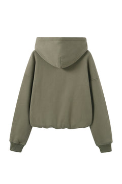 Signature Oversized Zip Hoodie - Olive