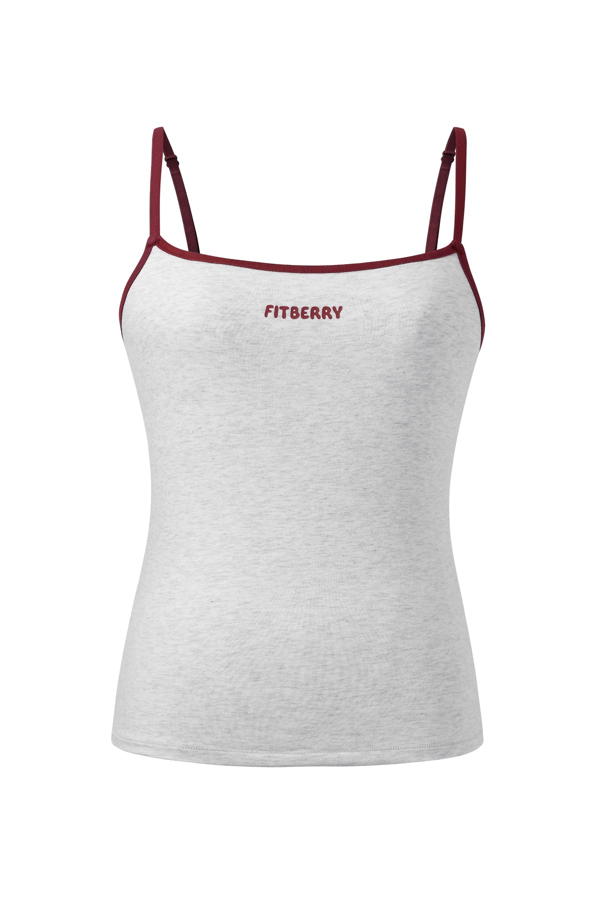 Two Tone Tank Top - Light Grey/Burgundy