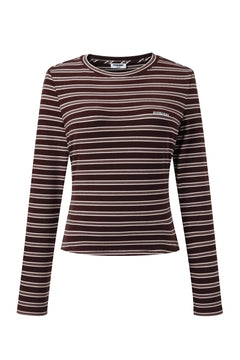 Palmer Soft Stripe Top - Brown/Creme