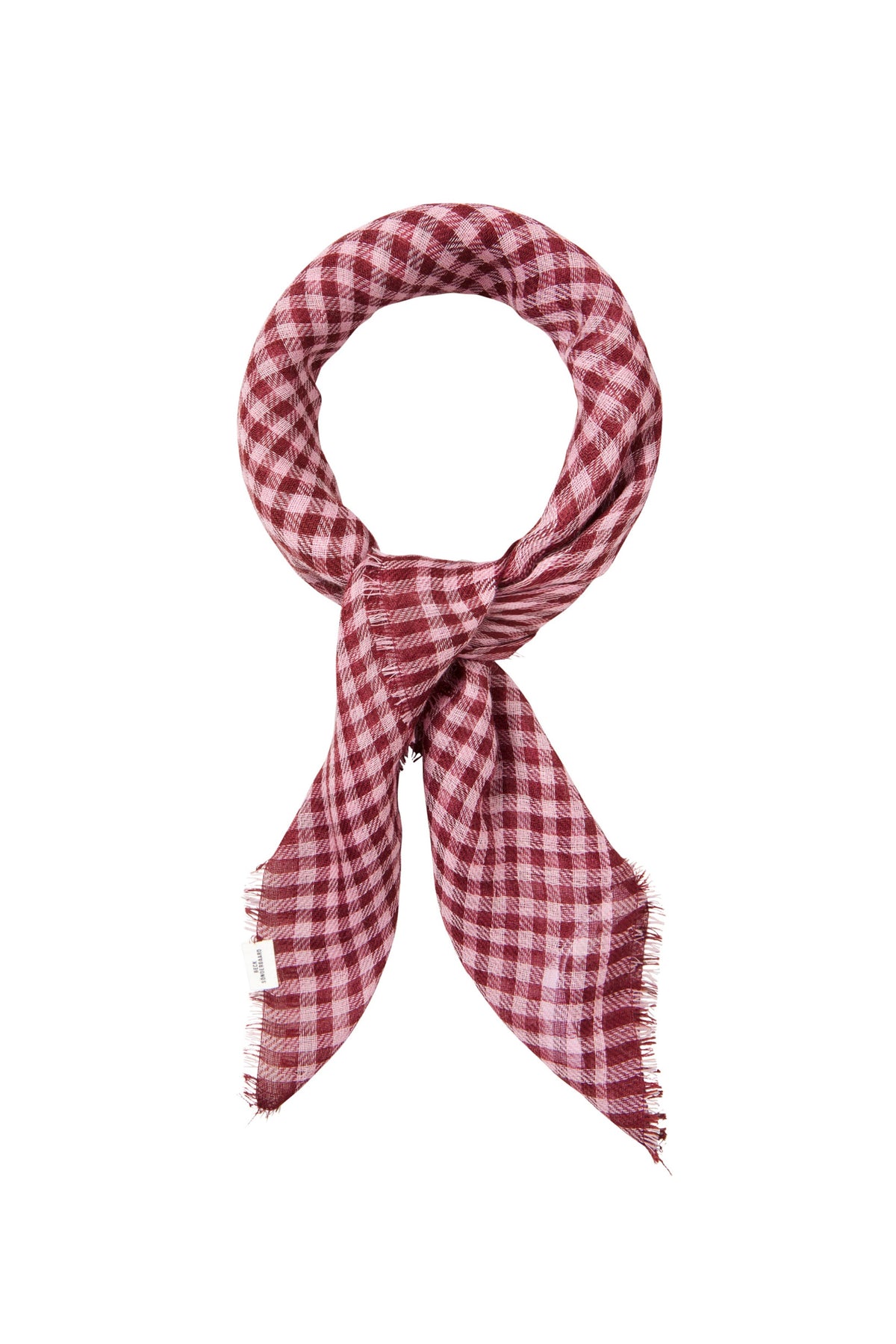 Gingham Wica Scarf - Zinfandel Burgundy