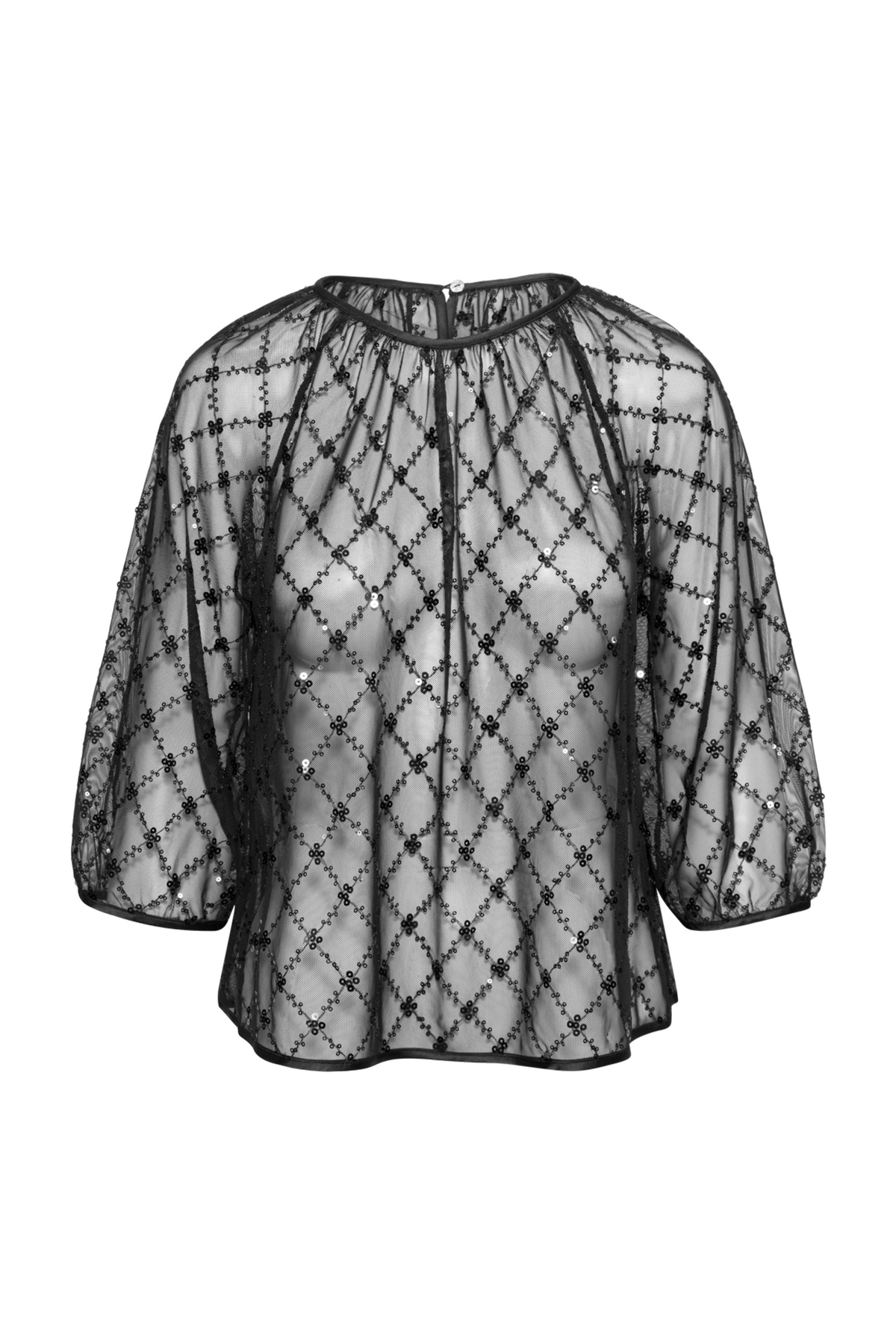 Dimkapw Blouse - Black Placed Sequins