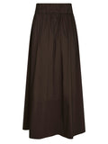 Yara Poplin Skirt - Chocolate Brown