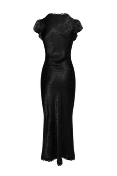 Jacquard V-Neck Dress - Black