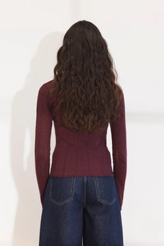 Safir Knit Top - Deep Plum