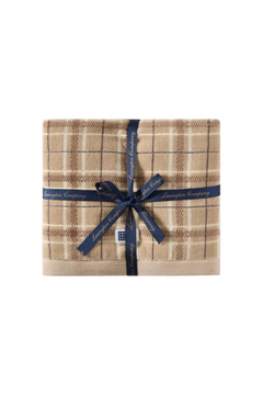 2 Pk Checked Towel 50x70 - Beige/Gray