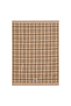 2 Pk Checked Towel 50x70 - Beige/Gray