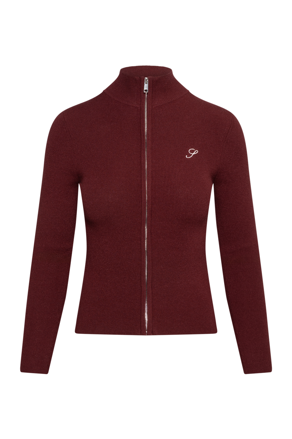 Jobi S Logo Zip Up Sweater - Merlot
