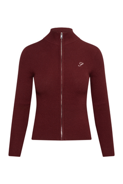 Jobi S Logo Zip Up Sweater - Merlot