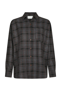 Dalma Flannel Check Shirt - Warm Grey