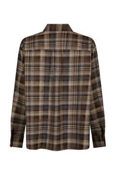 Dalma Flannel Check Shirt - Dark Taupe