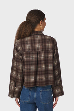Jaylin Flannel Check Shirt - Warm Grey