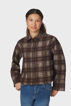 Jaylin Flannel Check Shirt - Warm Grey