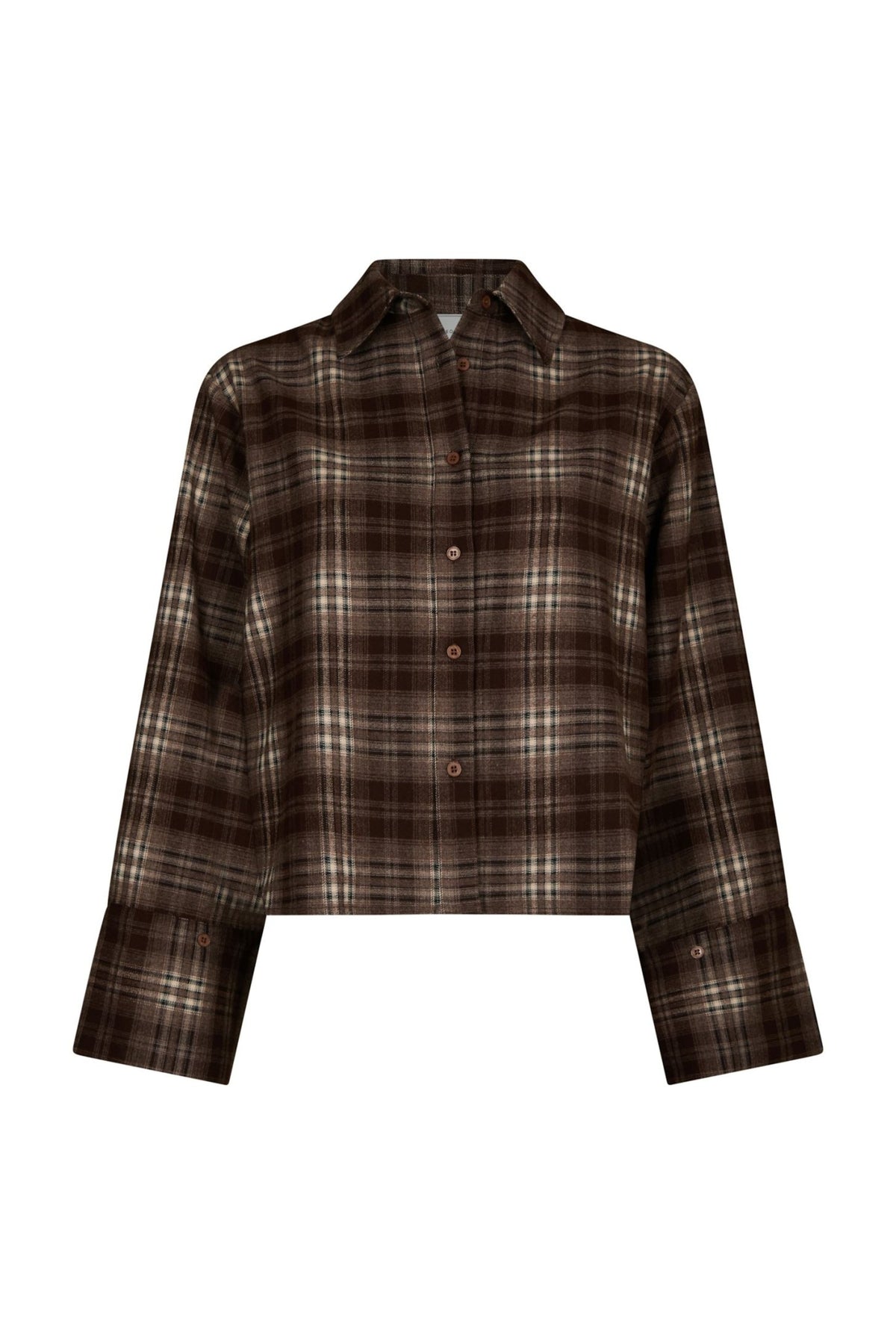 Jaylin Flannel Check Shirt - Warm Grey