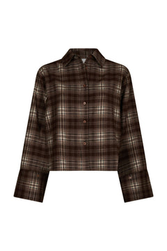 Jaylin Flannel Check Shirt - Warm Grey