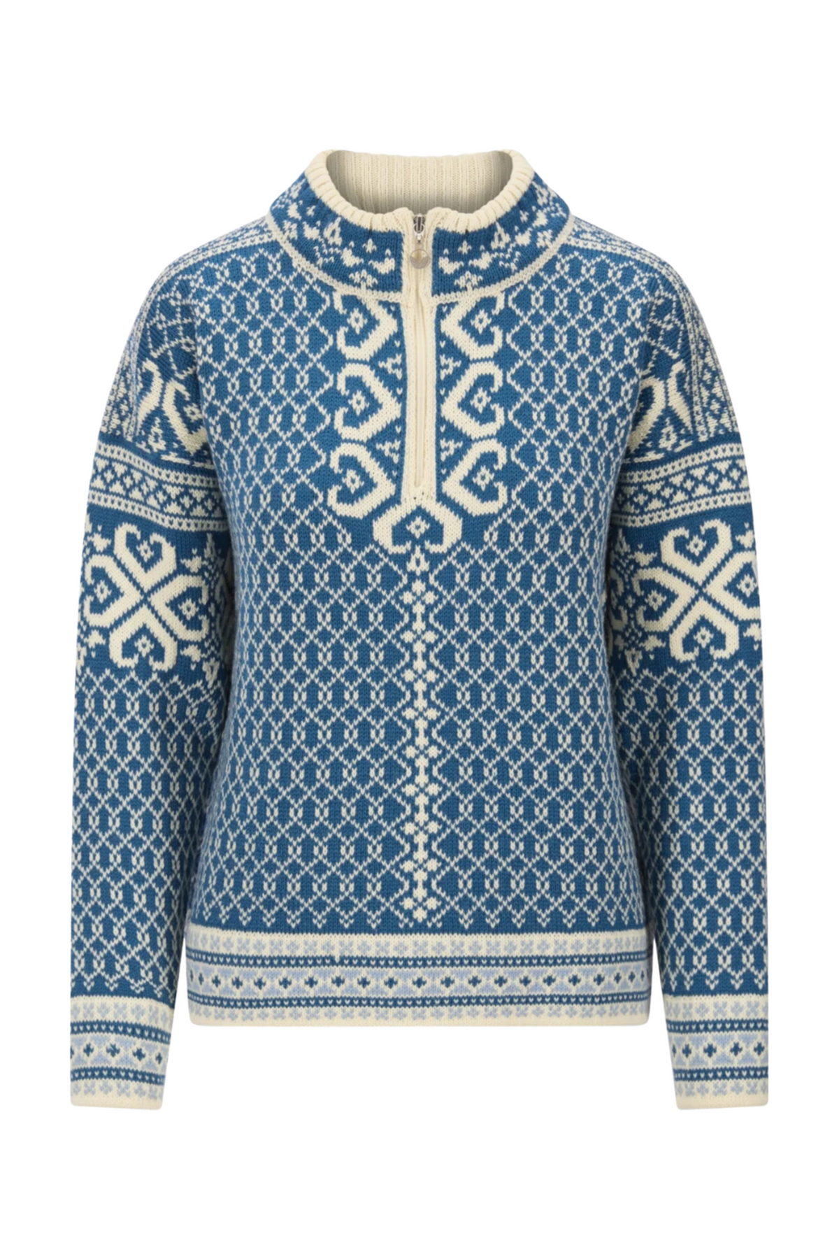 Leknes Fem Sweater - Arctic Blue Offwhite