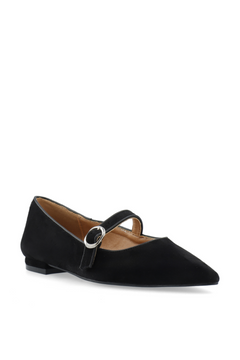 Biabari Mary Jane Faux Suede - Black