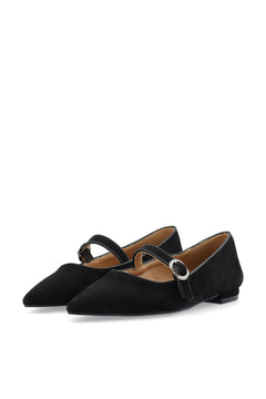 Biabari Mary Jane Faux Suede - Black