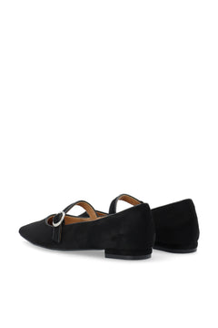 Biabari Mary Jane Faux Suede - Black