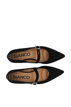 Biabari Mary Jane Faux Suede - Black