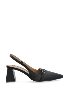 Biamaralyn Buckle Slingback Satin - Black