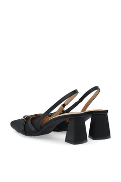 Biamaralyn Buckle Slingback Satin - Black