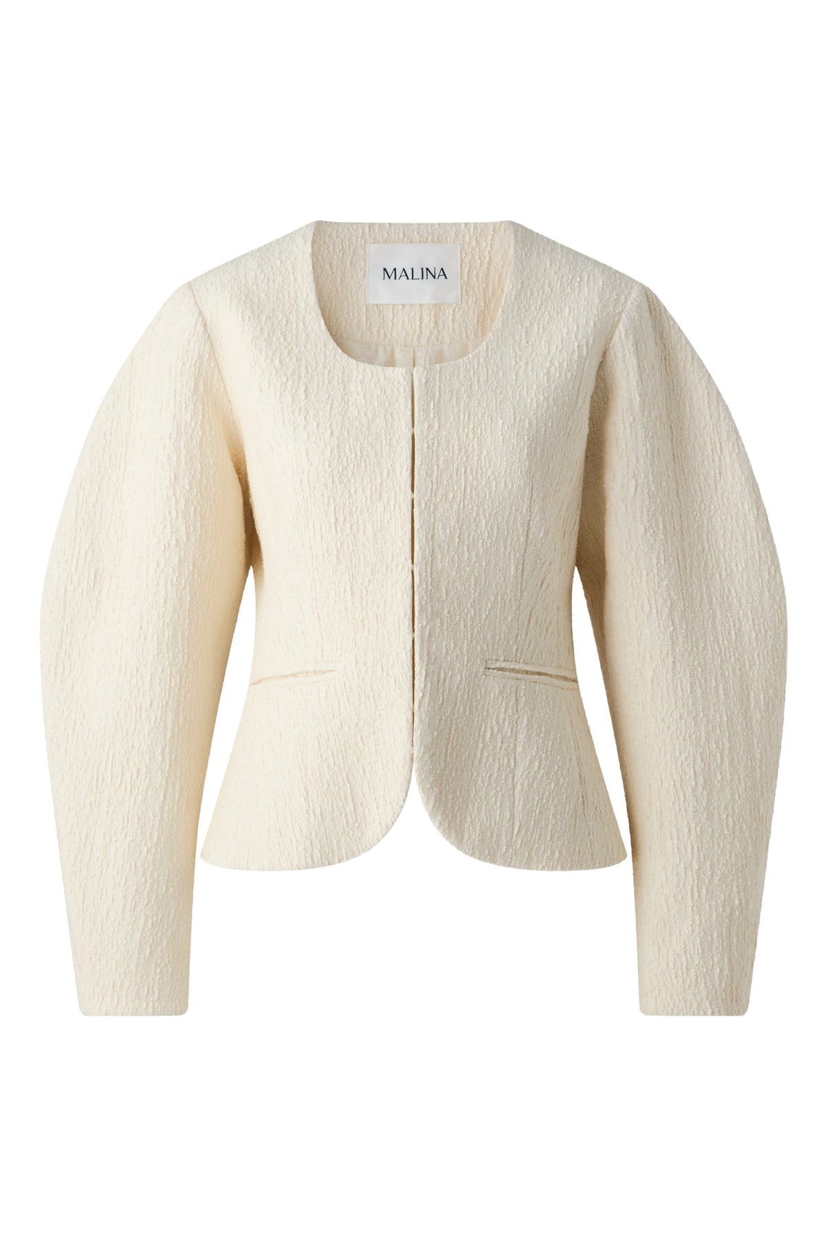Amanda U-Neck Boucle Blazer - Pearl