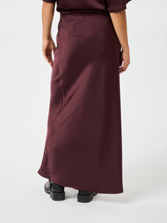 Vicky Heavy Sateen Skirt - Burgundy