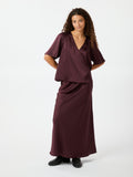 Vicky Heavy Sateen Skirt - Burgundy