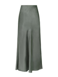 Vicky Heavy Sateen Skirt - Smoke Green