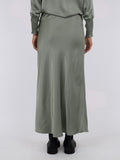 Vicky Heavy Sateen Skirt - Smoke Green