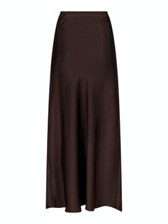 Vicky Heavy Sateen Skirt - Dark Brown